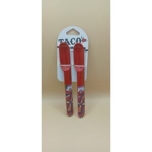 Prepara Taco Spoon Red Set of 2 Colorful Functional New In Package